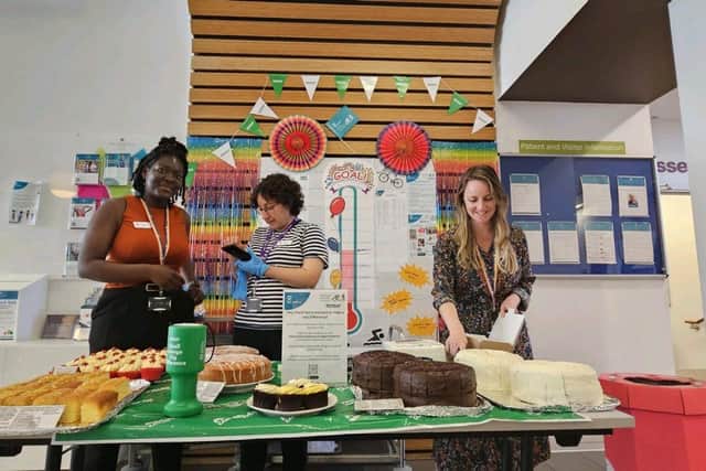 Colleagues at The Montefiore put on a bake sale for patients in the waiting room in aid of Macmillan