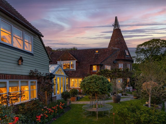 Converted to a dwelling in the 1980s, The Old Oast, with its evocative original roundels, is believed to be one of a number of outbuildings comprising part of the neighbouring farm.