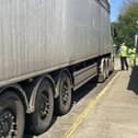Large vehicle stopped at Haywards Heath roadstop