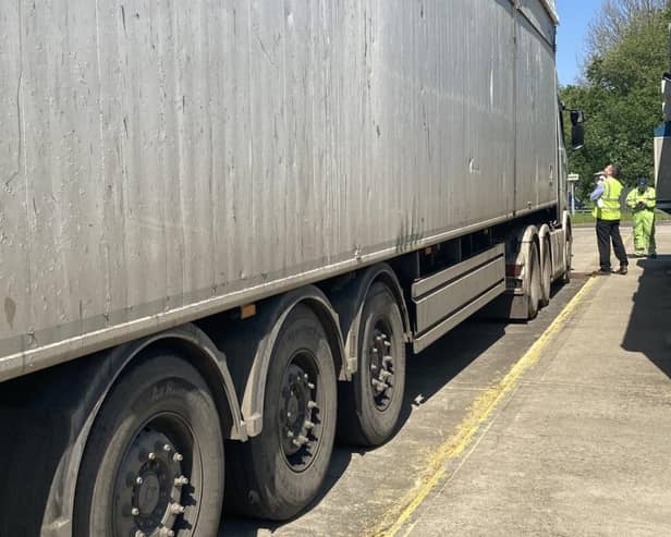 Large vehicle stopped at Haywards Heath roadstop