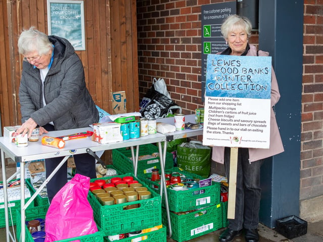 More than 8,000 items have been collected at the Lewes Food Banks Winter Collection