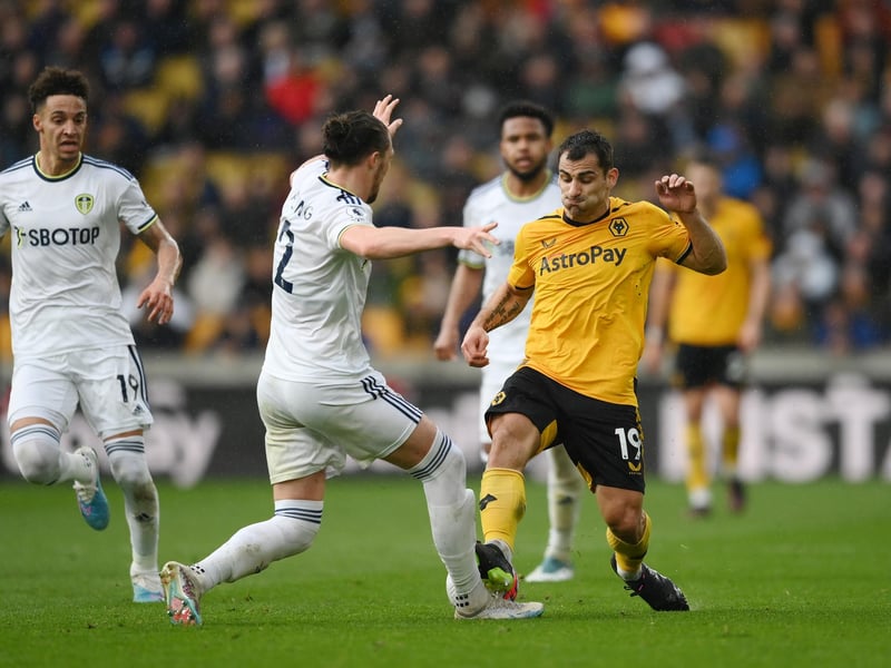 Before he received his marching orders in this game, the Spanish fullback hit a first time volley from just inside the Leeds half over the head of Illan Meslier, winning him the Goal of the Month award for March.