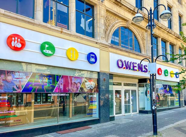 Owens, a ‘family fun factory’, will span three floors of the 77,000 square foot building previously occupied by Debenhams on Robertson Street.