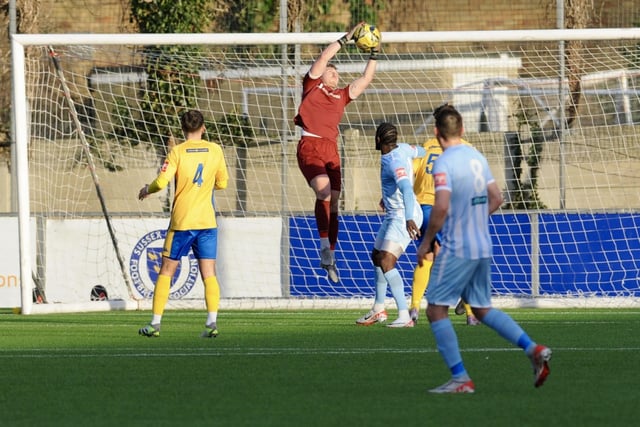 Action from Lancing's clash with Cray Valley PM at Culver Road