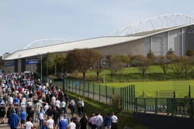 General view outside the stadium prior to the Premier League match between Brighton & Hove Albion and Liverpool FC at American Express Community Stadium. (Photo by Steve Bardens/Getty Images)