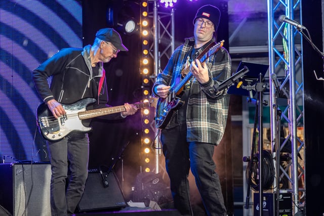 Live music was a big part of the Christmas light switch-on . Photo: Neil Cooper