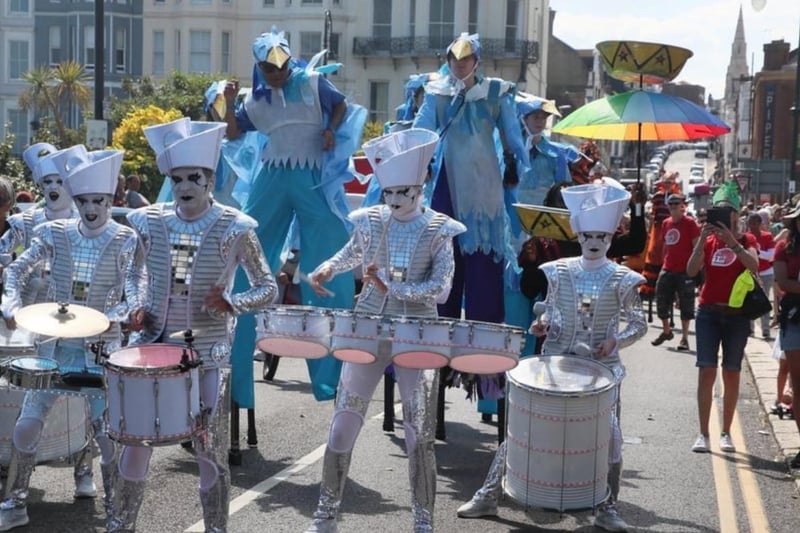 St Leonards Festival usually takes place on the first Saturday in July in and around Warrior Square Gardens. The free event includes a day of live entertainment and a colourful street procession.