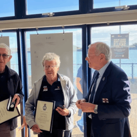 Eastbourne |RNLI award two of its fundraisers for 40 years of work. Photo: RNLI/Graham D