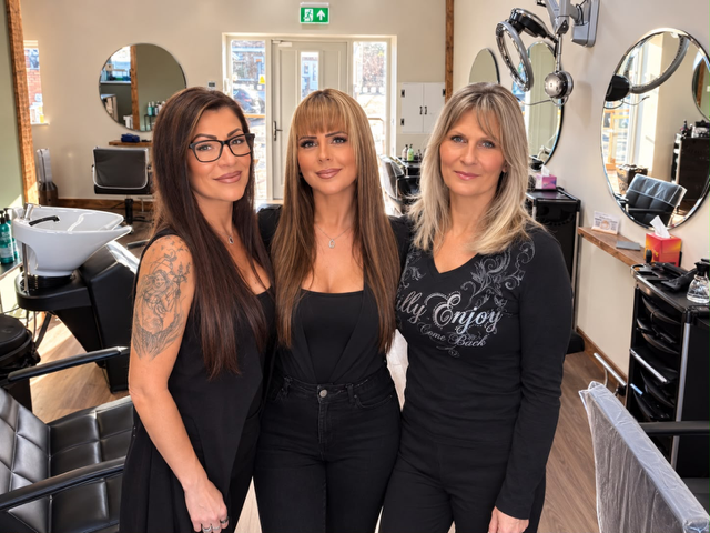 Hair in the Chair owner Kim Martin (right) and her staff, Kelly and Paris