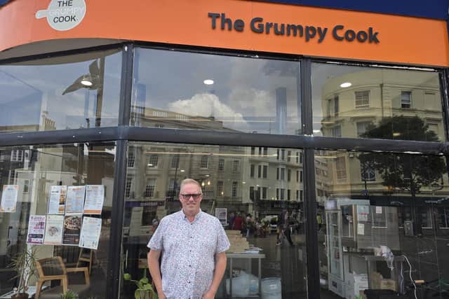 Barry Ashley outside The Grumpy Cook in Hastings
