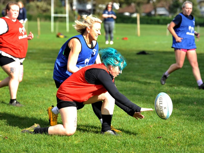 Olympic gold medal winning hero and TV personality Sam Quek attended Hove R.F.C for one of the RFU’s ‘Inner Warrior’ camps. SR23101602Photo by S Robards/Nationalworld