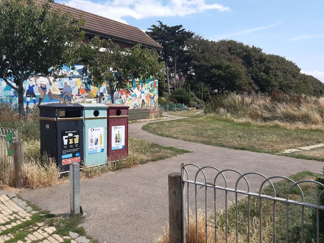 Then left into Aldrington Recreation Ground to follow the path that runs parallel to New Church Road. There is a lovely big play area and a café here.