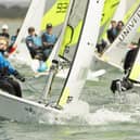 Young sailors taking part in the Itchenor Sailing Club Junior Schools Week during the Feva races | Picture by Chris Hatton