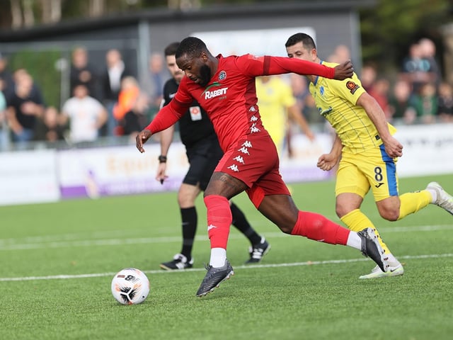 Action from Worthing FC's 1-1 draw with Taunton Town in National League South