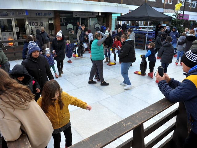 A Christmas ice rink opened outside the Help Point in Church Walk, Burgess Hill, on Wednesday, December 20