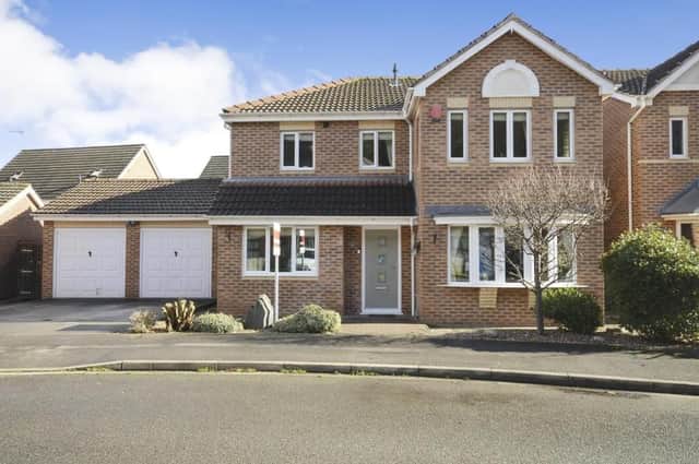 This four-bedroom, detached house on Millrise Road in the Berry Hill Quarry area of Mansfield is on the market for £325,000 with estate agents Bairstow Eves.