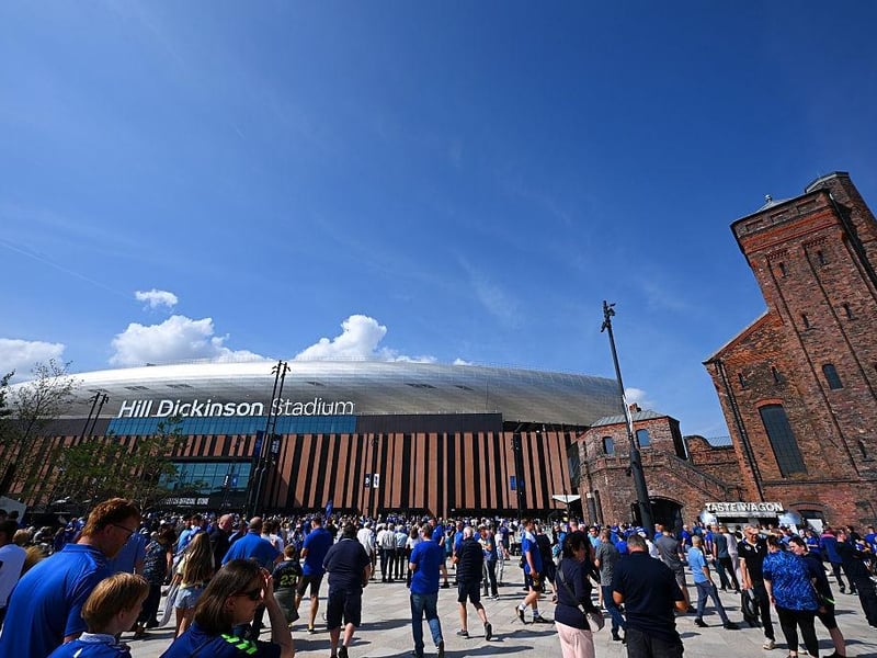 General view outside the stadium as fans gather prior to the Premier League match between Everton and Brighton & Hove Albion at Hill Dickinson Stadium