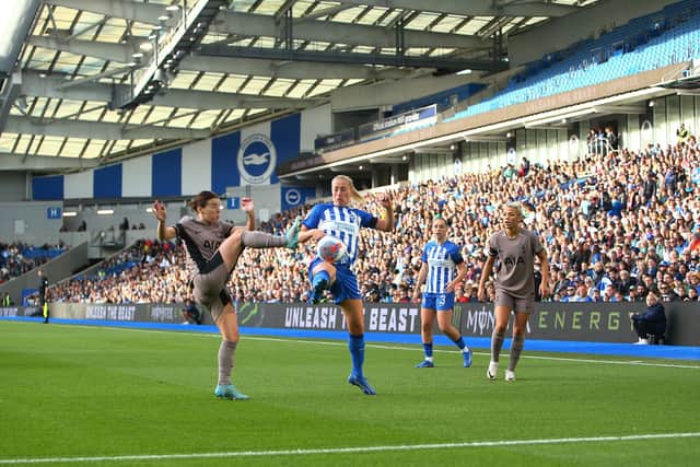 Barclays Women's Super League action between Brighton & Hove Albion and Tottenham Hotspur at Amex Stadium (Photo by Charlie Crowhurst/Getty Images)