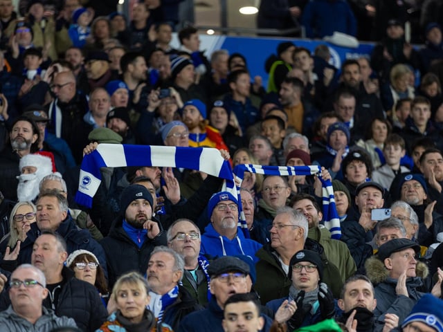 Action and crowd shots from Brighton and Hove Albion's Europa League clash with Marseille at the American Express Stadium.