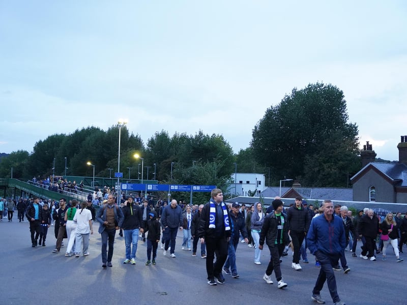 Brighton and Hove Albion fans at the Amex ahead of their first ever game in Europe. They are playing AEK Athens in the Europa League.