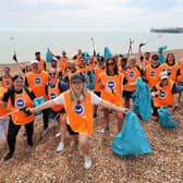 The beach clean crew filled up dozens of bags