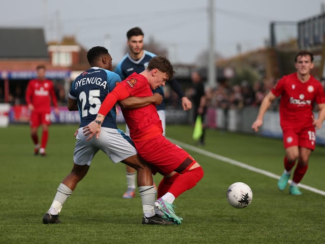 Action from Worthing's 6-4 win at home to Dover in National League South