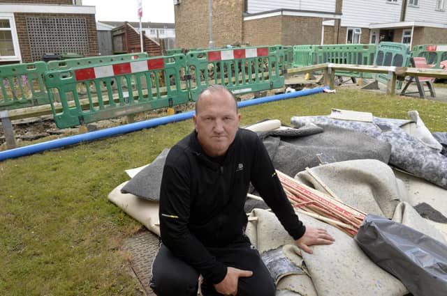 Linden Close residents flooded again due to burst water main (Pic by Jon Rigby)