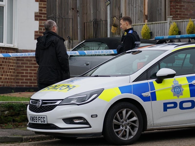 Police at the scene in Bexhill