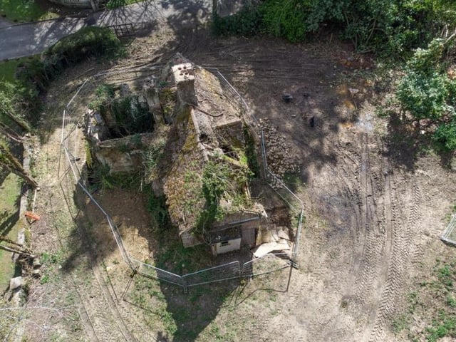 An aerial shot of the property