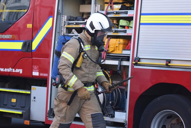 There were no reported injuries after a fire at a flat in Eastbourne on Sunday night.