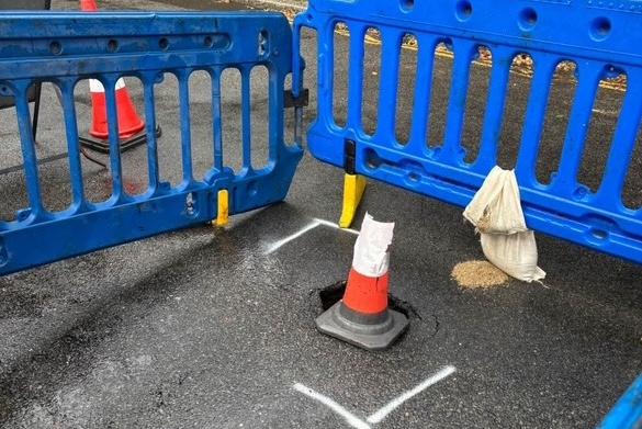 St Leonards road closed after hole appears