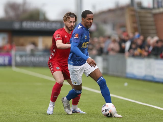 Action from Worthing and St Albans' nine-goal thriller in the National League South at Woodside Road