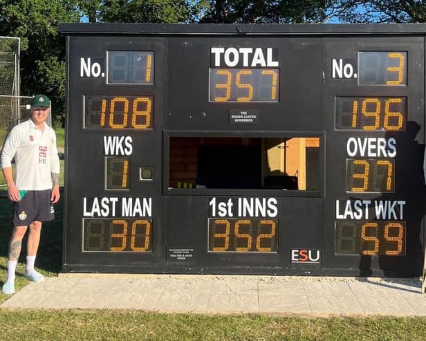 Mike Norris and Raminda Wijesooriya after their incredible run chase for Ifield against Billingshurst. Picture: Ifield Cricket Club