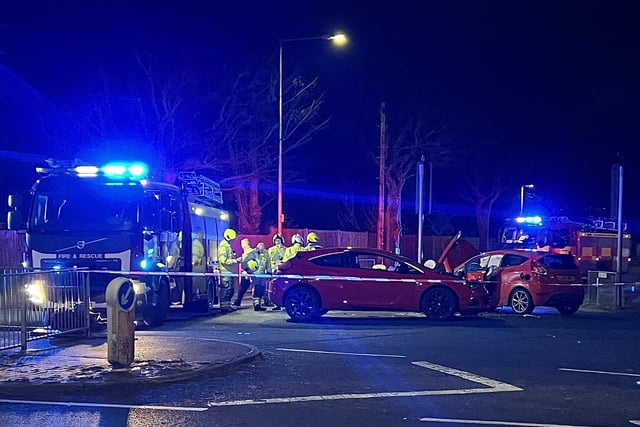 In Pictures: Woman taken to hospital following two car collision in ...