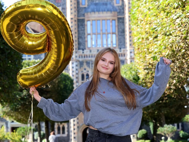 Ukrainian refugee Liza celebrates her amazing GCSE results at Brighton College