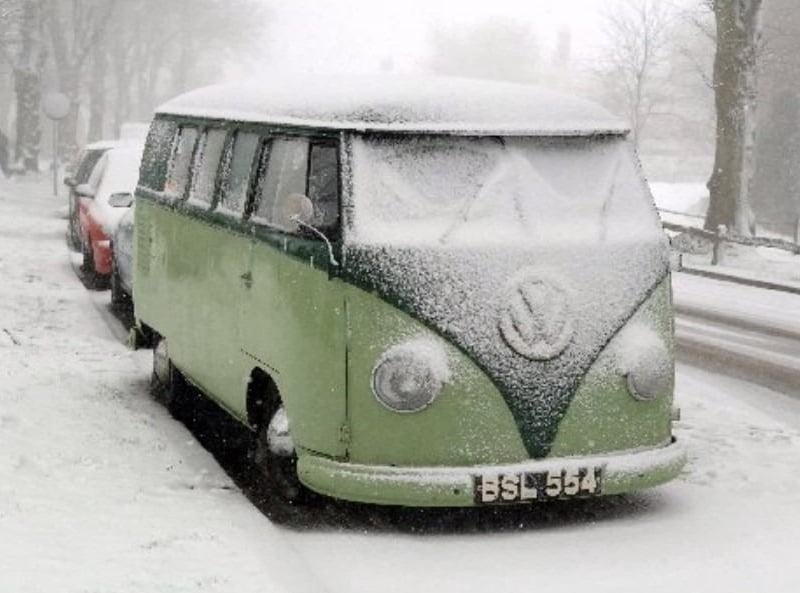 Snow in Arundel on April 6, 2008