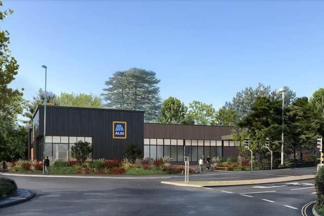 A computer generated image of how the new Horsham Aldi store will look