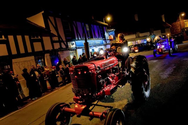 The tractor run makes its way through central Chichester.