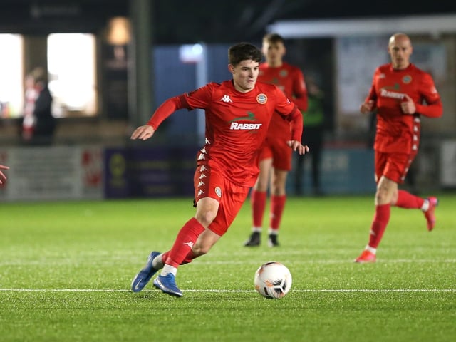 Action from Worthing's 3-1 home loss to Weymouth in National League South