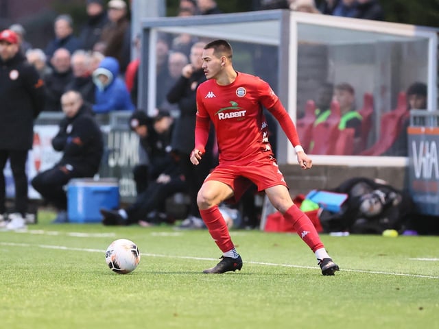 Action from Worthing FC's 3-1 home defeat to Chelmsford in the National League South at Woodside Road