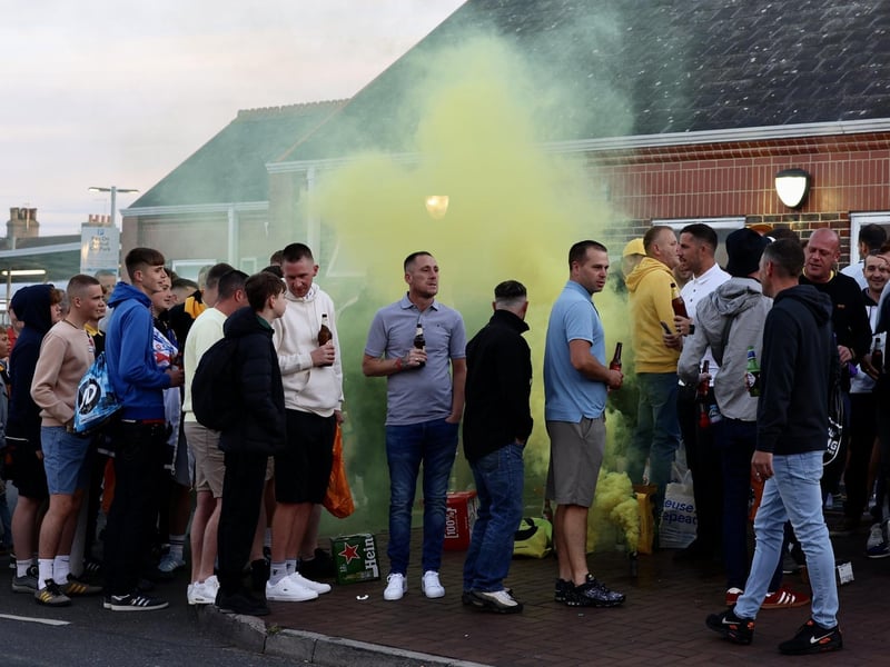 Littlehampton Town fans and players at Wembley for the FA Vase final