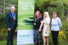 Councillor David Skipp with Charlotte Hawkins, Sheri Werner and Olive Tree Cancer Support group volunteer Carol Murdock.
