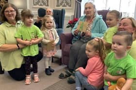 Some of the children from Dizzy Ducklings and Residents from Westergate House
