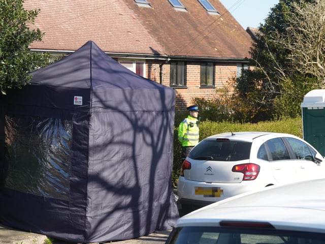 A police presence remains at a property in Sussex, after a man was found dead and a woman and child were seriously injured.