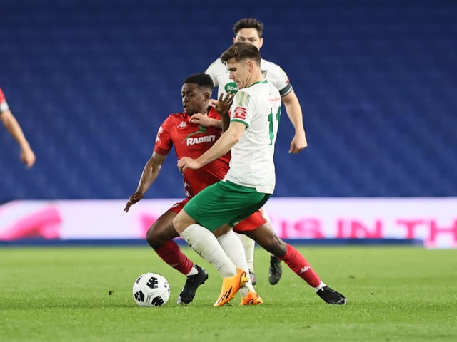 Action and celebrations as Worthing take on Bognor Regis Town in the Sussex Senior Cup final at the Amex Stadium - and win 8-7 on penalties