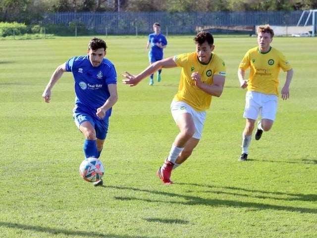 Action from Selsey's 4-3 win over Godalming in the SCFL Division 1