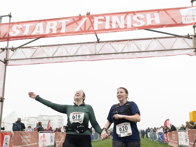 Medals, top 3s, sponsors and a variety from the course of this year's Eastbourne Half Marathon