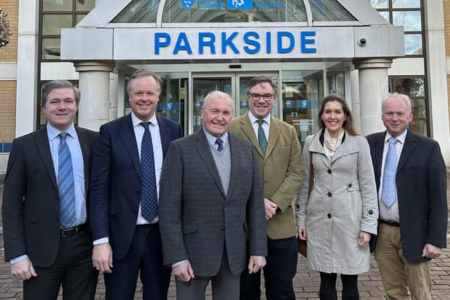 Alan Britten, third from left, with Conservative members