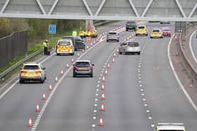 Sussex Police confirmed that officers are ‘investigating a serious single vehicle collision’. It happened between junctions nine and 10, on the M23, just after 5am, on Thursday (April 2). Photo: Eddie Mitchell