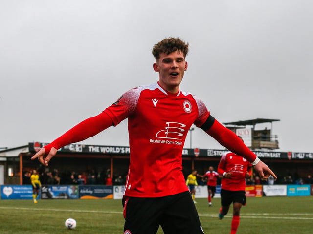 Action from Eastbourne Borough's 2-0 National League South win at home to Farnborough at Priory Lane